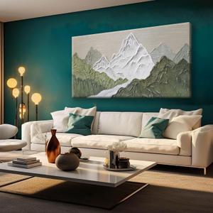 YISXINOAG Mountain Wall Art For Bedroom Office Decor Abstract Mountain Forest Landscapes Green Wall Art Painting Canvas Art Wall Decor Prints Ready To Hang Wall Pictures Home 2040 Inch (40L" x 20W")