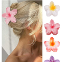 GQLV Flower Hair Claw Clips-4PCS for Thick Hair, Strong Hold Nonslip, Hawaiian, Cute Large Hair Clips, Banana Clip for Thin Hair, Hair Accessories for Women Girls Holiday Gifts (A-4pcs large colorful