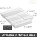 Oggi Clear Drawer Organizer - 3" X 9.5" (Set of 6) - Ideal for Organizing Kitchen Drawers, Office, Desk, Silverware, Kitchen Utensils, Cosmetics and Bathrooms