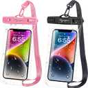 Waterproof Phone Pouch Bag - 7.5in Water Proof Cell Phone Case for Beach Travel Must Haves, IPX8 Dry Bag with Lanyard for iPhone 16 15 Pro Max Galaxy S25 Ultra Pixel 7a, Cruise Essentials 2025