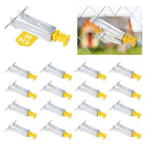 Chain Link Fence Insulator 50 Pcs Electric Fence Insulator, T Post Extender Wire Holders for Chain Link and Studded T & U-Posts Tubing, Yellow