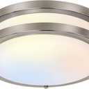 13 inch Flush Mount LED Ceiling Light Fixture, 2700K/3000K/3500K/4000K/5000K Adjustable Ceiling Lights, Brushed Nickel Saturn Dimmable Lighting for Hallway Bathroom Kitchen or Stairwell, ETL Listed
