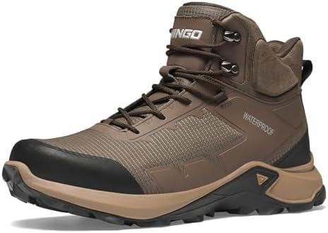 NINGO Men's Hiking Boots Waterproof Hiking Shoes Trail Shoes Lightweight Trekking Boots Comfortable Breathable Outdoor Boot Mid Ankle Boot for Camping, Backpacking, Mountain Trails 10