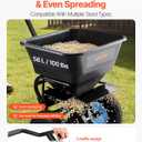 VEVOR Broadcast Spreader, 100LBS Capacity, Walk-Behind Push Spreader, 0-9.8ft Spreading Width, 13 in All Terrain Pneumatic Tires, Fertilizer Spreaders with Hopper Grate, for Seed Salt Ice Melt