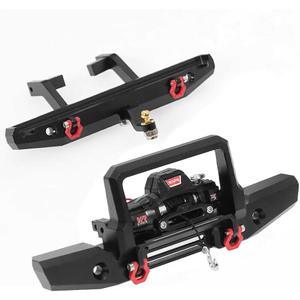 GLOBACT Metal Bumper Set with Winch for TRX4M Defender 1/18 RC Crawler Upgrade Parts