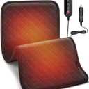 12V/24V Car Heated Blanket, CooCoCo 12" x 24" Heated Blanket for Travel, Car Electric Blanket with 5 Heat Setting, Auto-Off (Black)