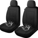 2 x Waterproof Car Seat Covers, Car Seat Covers Full Set, Black Seat Covers for Cars, Airbag Compatible, Universal Fit Most Car, Sedan, Part Truck & SUVBlack