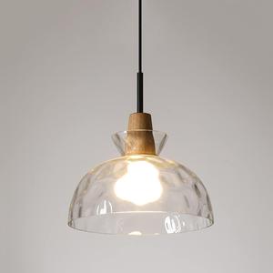 Interior Glass Pendent Lamp E27 1-Light Wooden Ceiling Hanging Light Modern Home Living Room Adjustable Lighting Fixture,Lamps for Living Room