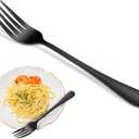 Black Dinner Forks Set, 8-Piece 8 Inches Food-Grade Stainless Steel Silverware Forks,Dishwasher Safe Cutlery Fork, Metal Black Table Fork For Home,Party or Events