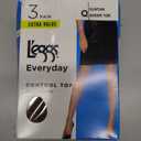L'eggs Everyday Control Top Sheer Toe Pantyhose for All Day Comfort, 100% Nylon (Queen, Suntan)