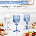 Plastic Wine Glasses Set of 24, 7.7 oz Reusable Plastic Goblets, Hard Plastic Stemware for Wedding, Party, Events, Elegant Shatterproof Drinking Glasses, Clear
