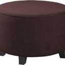 H.VERSAILTEX Ottoman Cover Stretch Ottoman Slipcover Round Ottoman Storage Cover Folding Stool Covers Furniture Protector Cover for Footrest Ottoman Fit Dia 30" - 41", Chocolate