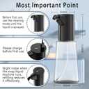 Automatic Soap Dispenser Touchless, Rechargeable 15oz/400ML Large Capacity Four-Level Adjustable Dispenser Volume Suitable for Bathroom and Kitchen (Black)