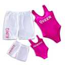 IFFEI Mommy and Me Family Matching Swimsuits Women One Piece Tummy Control Bathing Suit Letter Printed Swimwear Pink Girls: 4-5 Years