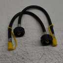 2PCS 15 Inch RV Propane Tank Hose Replacement with 1/4" Male NPT Adapter (Not Male Inverted), Camper Propane Hose for 2-Stage Auto Changeover Regulator, Gas Dual Propane Tank Connection Kit (Black)