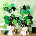 DoubleFill 24 Pcs St Patricks Day Decorations Wooden Shamrock Picks Sticks 8.27" Double Sided Lucky Decorative Branches Shamrock Vase Filler Table Centerpiece for Irish Party Home Decor(Classic)