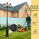3-Head Outdoor Post Lights, 84" Dusk to Dawn Sensor Pole Lamp, Waterproof Floor Lamps, Outlet Gfci Pathway Lights for Garden, Lawn, Yard