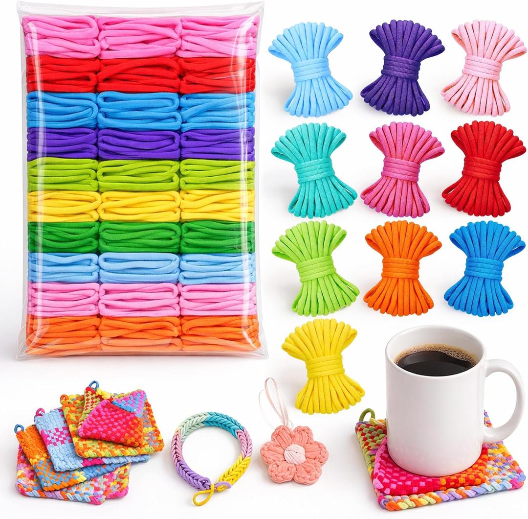 Kirosy Loom Refill Loops, 1000PCS Elastic Weaving Bands in 10 Colors for 7" Potholder Looms, Durable Craft Refill for DIY Weaving Projects