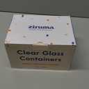 Ziruma Non-Toxic 1.5 cup Glass Food Storage Containers with Lids - Overnight Oats, Plastic Free Meal Prep, Reusable, Airtight, Microwave and Freezer Safe, 4 Pack