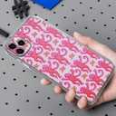 Phone Case Compatible with iPhone 15 Pro Max Pink Roller Monkey Funny Cute Rabbit Soft Shockproof Side Striped Phone Cover