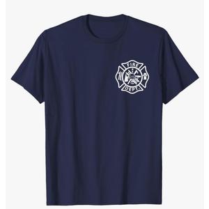 Fire Department Logo Uniform Fireman Symbol Firefighter Gear T-Shirt, S