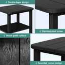Patio Side Table, Outdoor HDPE Adirondack End Table for Patio,Outdoor Side Table for Backyard, Garden, Pool, Lawn,Black