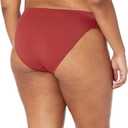 Amazon Essentials Women's Side Tab Bikini Swimsuit Bottom (Large, Brick Red)