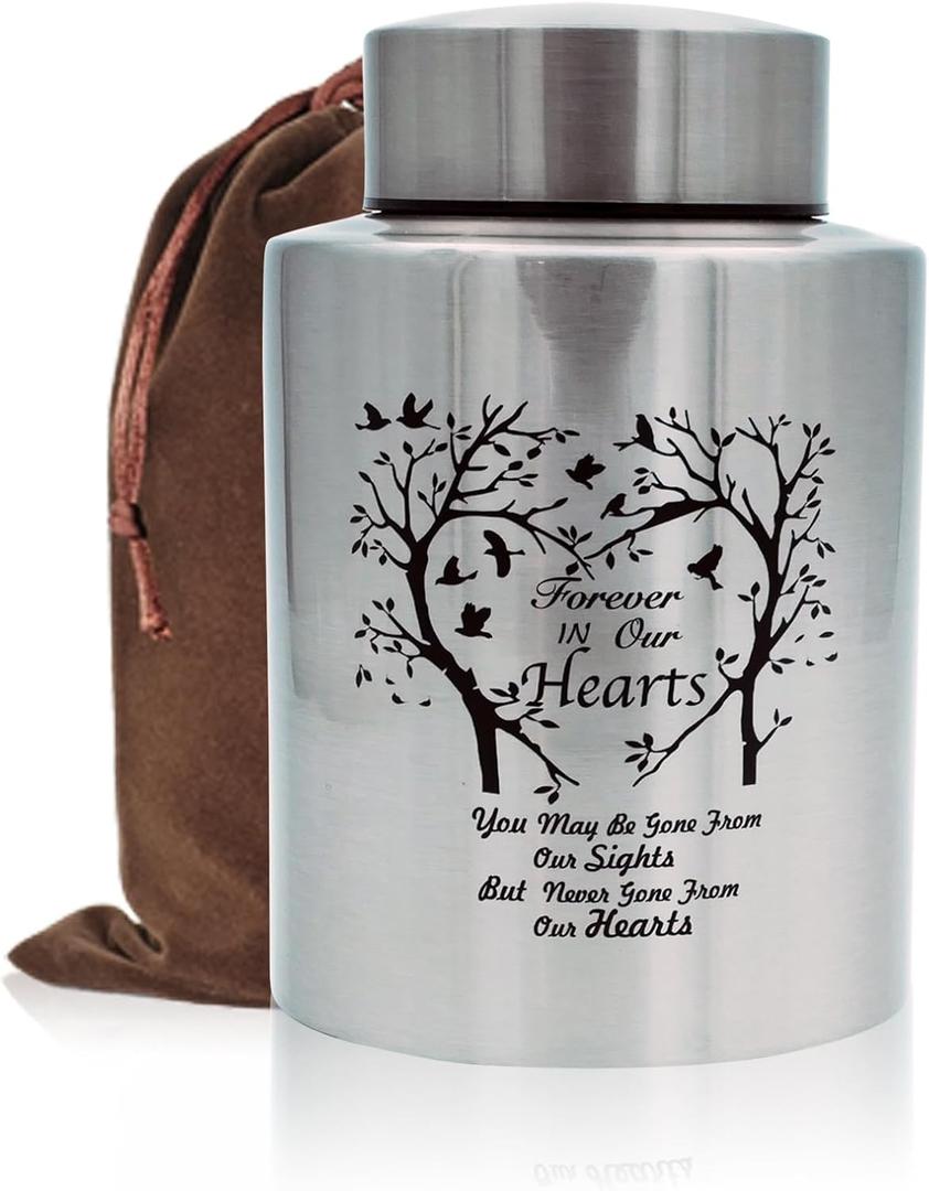 60 lbs Small Urns for Part of Adult Male Female Ashes, Decorative Mini Memorial Cremation Keepsake Urn for Human Child Pet Cat Dog Remains Ashes(Tree of Love)