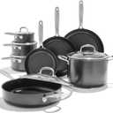 OXO Softworks 13 Piece Cookware Pots and Pans Set, 3-Layered German Engineered Nonstick Coating, Good Grips, Durable Scratch Resistant Fry Pans, Saucepans, Stockpot, Dishwasher & Oven Safe, Gray