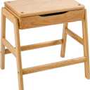 Barstool, Wooden Counter Height Bar Stools, Backless 18 Inch Stool, Stackable Kitchen Stool Chair, Vanity Stool with Storage for Dining Room, Living Room, Bedroom, Natural