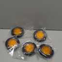 Oyviny 5PCS 2 Inch Amber Round LED Clearance Lights, 2 Round Side Marker Lights with 4 LEDs Flush Mount Waterproof Trailer Lights for Semi RV Truck Camper Van