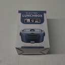 Vabaso Electric Lunch Box Food Heater, 80W Electric Heating Lunch Boxes Lunch for Adults/Men/Car/Truck/Work, 1.5L Removable 304 Stainless Steel Container, 110V/12V/24V, with Fork & Spoon (Dark Blue)