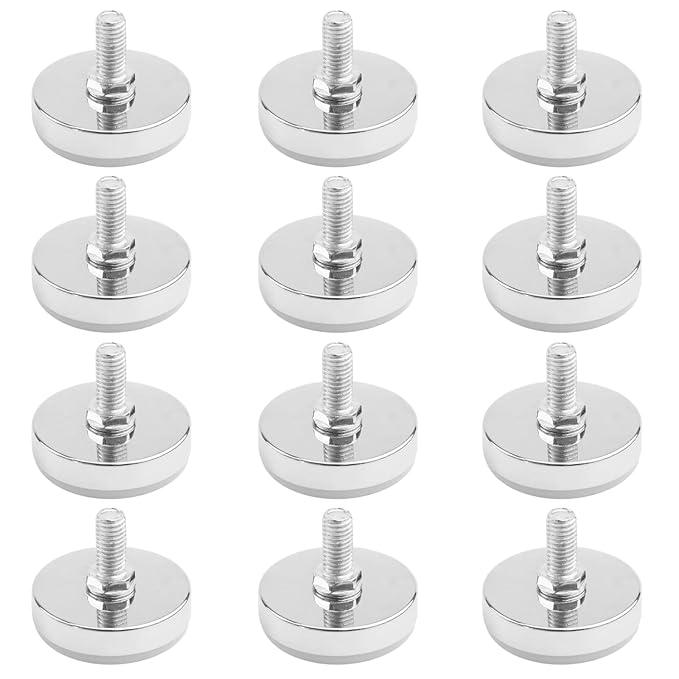 Antrader 12 PCS Adjustable Screw On Leveling Feet M10 x 20mm Thread Furniture Glide Legs 50mm(2") Base Diameter