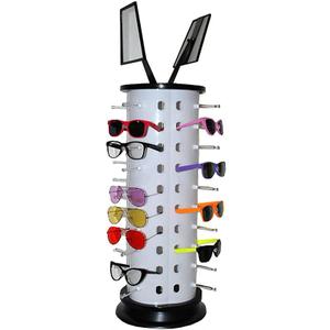 Display 40 PCS for Sunglasses Eyewear Glasses Rack Holder Stand Display with Mirror Turning Rotating Spinning