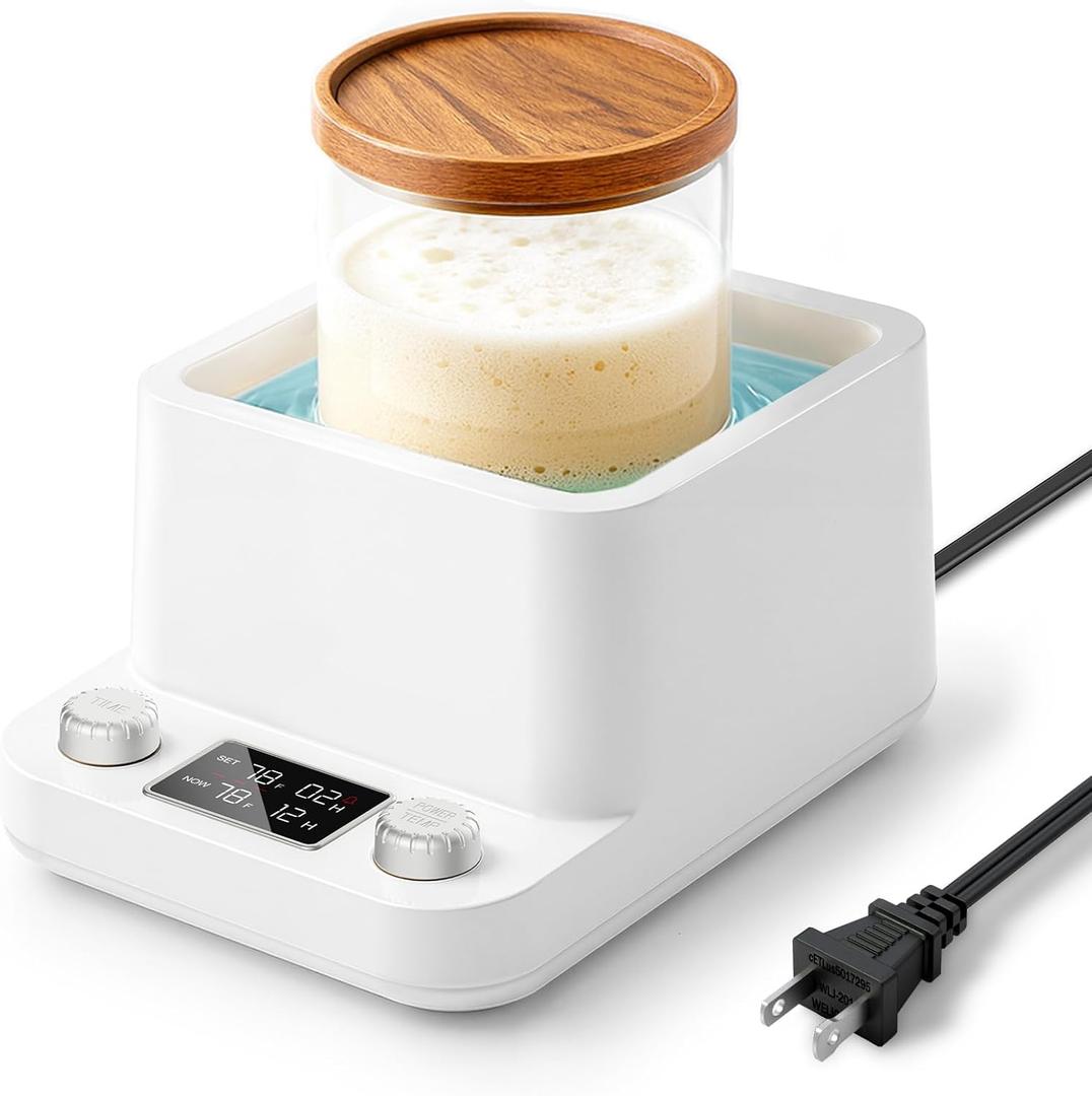 House Gem Sourdough Starter Warmer  Water Bath Uniform Warming, Precise 1F Thermostat (70104F), 198H Timer, Fits Jars Up to 50oz, Sourdough Kit for Sourdough Home Baking & Consistent