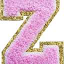 5 x Letter Patches Varsity Glitters Chenille,3 PCS SPRT Iron on Pink Letter Patch,Alphabet Cloth Patch for Team Costume Decoration 3.1in Height Z (3 Pieces)