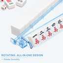 Mahjong Racks with Pushers 4PCS Set Majiang Tile Holder Acrylic Mahjong Racks Accessories and Gifts (Glitter Blue)