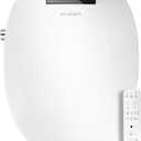 Bidet Toilet Seat with Remote Control, Electronic Heated Bidet Seat with Adjustable Warm Water and Pressure, Warm Air Drying, Display Screen, Night Light, Slow Closed Toilet Lid, Elongated