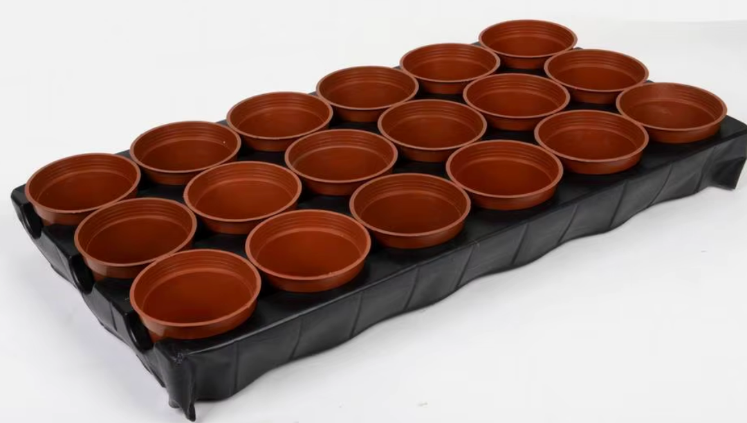 Baderke 6 Sets 4 Inch Plant Nursery Pots, 15 Cell Plastic Pots for Flower Seedling, Flower Plant Container Seed Starting Germination Flowerpot Trays(Brick Red)