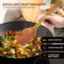 Wooden Spoons for Cooking, 10PCS Teak Wood Cookware Utensil Set with Hooks - Smooth Finish, Non-Stick, Comfortable Grip, Heat Resistant Kitchen Utensils