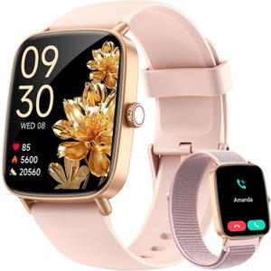 Smart Watch for Women, 1.85" HD AMOLED Fitness Tracker (Answer/Call) with 24/7 Heart Rate/Sleep/SpO2 Monitor for iPhone & Android, 120+ Sports Modes Smartwatch with IP68 Waterproof,