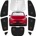 Fit for Tesla Model Y 2020-2024 Car Window Shades, 8pcs Privacy Sun Shade Set for Front Windshield Side and Rear Windows, Full Window Covers Keeps Vehicle Cool for Camping Napping