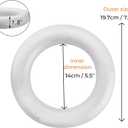 Lyellfe 10 Pieces Foam Wreath Forms, 7.7 Inch Craft Foam Circles, Round Polystyrene Rings, Craft Foam Wreath Circles for DIY, Christmas Holiday, Home Decor