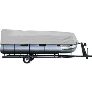 iCOVER Trailerable Pontoon Boat Cover, Fits 17 to 28ft Long & Beam Width up to 102in Pontoon Boat with Storage Bag (Grey)