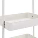 Amazon Basics 3-Tier Rolling Utility Cart, Storage Organizer, Lockable Wheels, Multifunctional Storage, Portable Mobile Shelving Unit, White