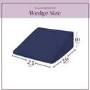 CirclesHome Wedge Pillow Cover 100% Cotton, Zippered Wedge Pillow Case Protector, Soft, Hypoallergenic & Breathable -, Navy, (25Wx26Lx10)