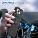 pcgaga Silicone Phone Case for iPhone 15 Pro Max with Screen Protector [Ring Holder Stand] [Wrist Strap] [Microfiber Lining] Slim Shockproof Protective Cover, 6.7 Inch (Black)