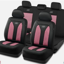Skechers Memory Foam Car Seat Covers - Hexcomb Design, Breathable, Airbag Safe, Pink, Full Set