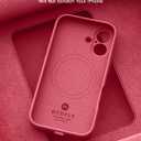 OTOFLY Compatible with iPhone 16 Case, Compatible with MagSafe, Shockproof Magnetic Silicone Case for iPhone 16,[Military Grade Protection] [2 Pack Screen Protectors], Viva Magenta