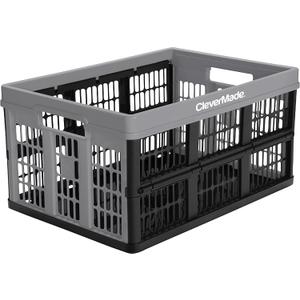 CleverMade Collapsible Utility Crate For Storage, 45L 1 Pack, Stone